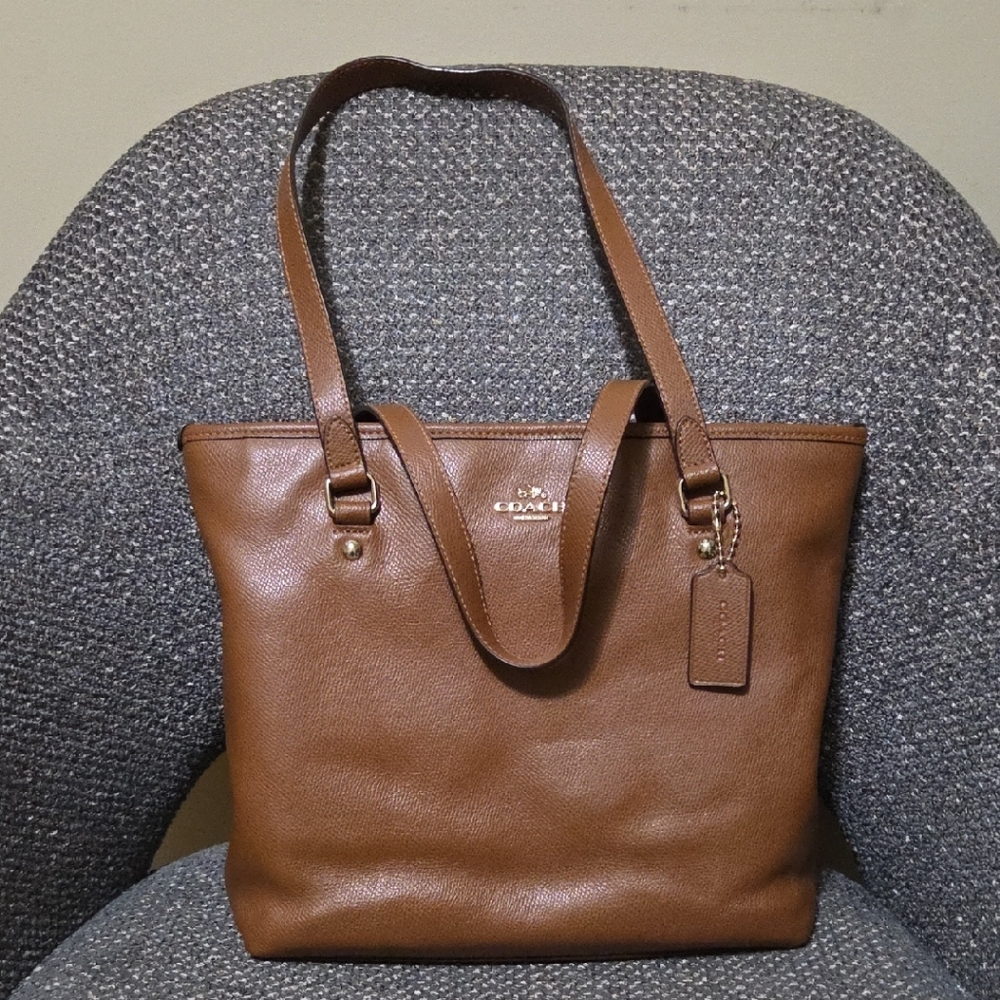 Coach Tan Leather Tote Bag